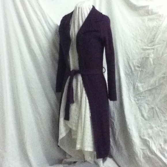 Purple-Blue Long Knit Coat