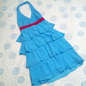 NWOT! Turquoise halter dress