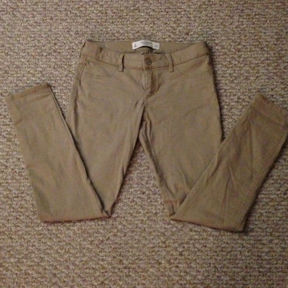 A&F khaki skinny pants