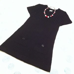 Black, short sleeve sweater dress