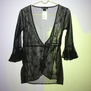 Sexy wear , black polyester blouse