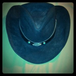 Harley Davidson black felt cowgirl hat