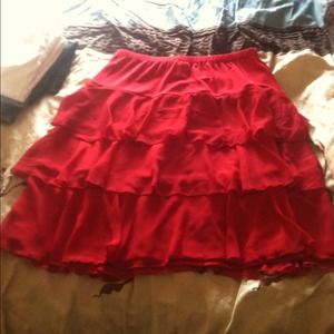 Red Ruffle Skirt