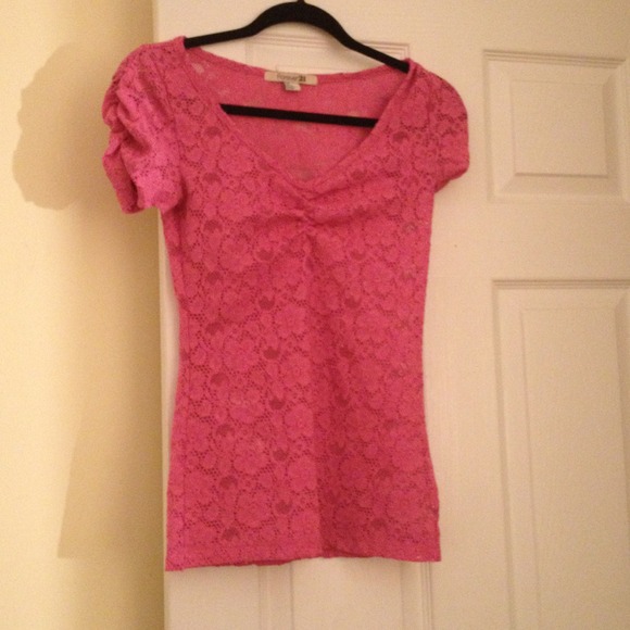 🚫SOLD🚫Forever 21 lace pink shirt, size S