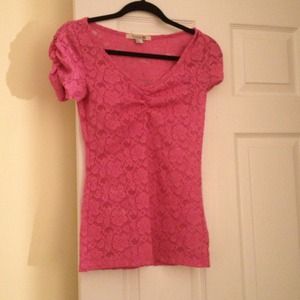 🚫SOLD🚫Forever 21 lace pink shirt, size S