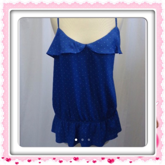 ****SOLD*****Gap cobalt blue polka dot camisole - Picture 1 of 1