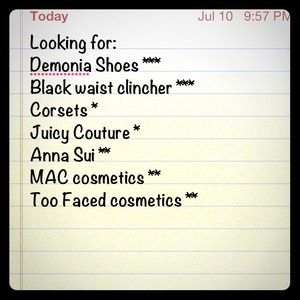 ***ITEMS I AM LOOKING FOR***