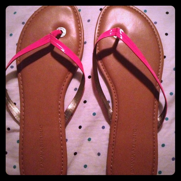 Hot Pink Banana Republic Flip flops