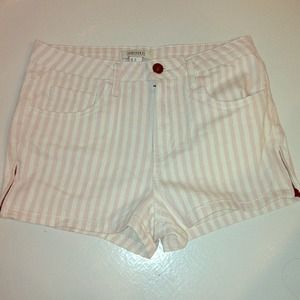 Striped high-waisted shorts