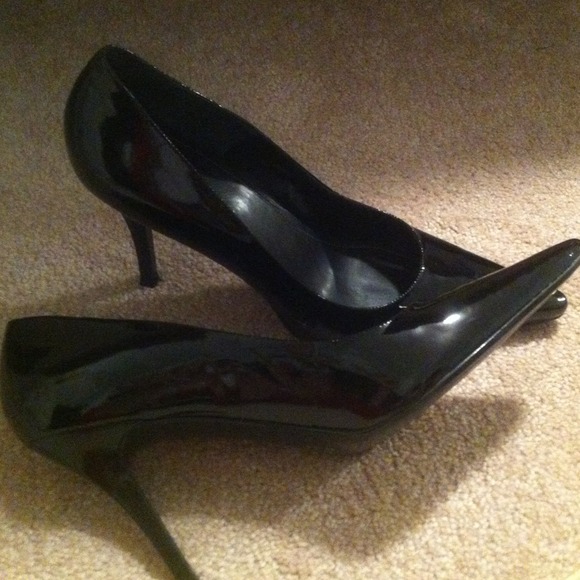 Black patent heels.
