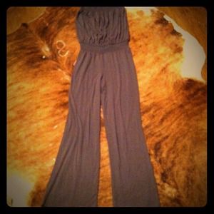 Strapless one piece grey jumpsuit, sz medium