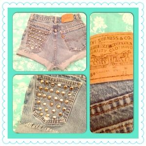 RESERVED: Denim Levi's studded High Waisted Shorts