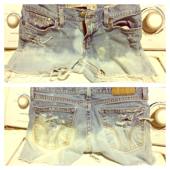 Distressed bleach ombré shorts homemade