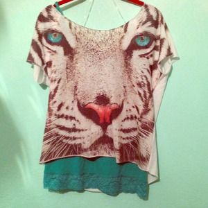 SOLD Tiger top with layering tank