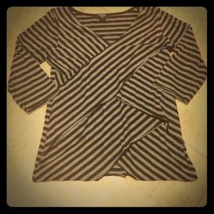 $5- "Verve" Quarter Sleeved Striped Top