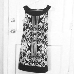 Black and white dress.