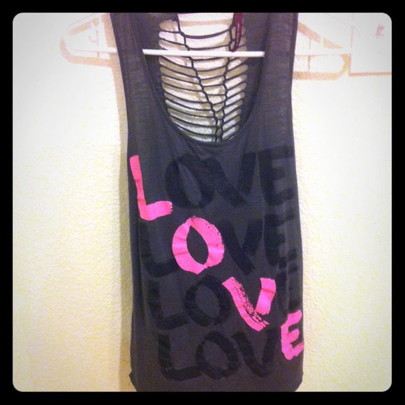 'LOVE' Cutout Back Tank Top