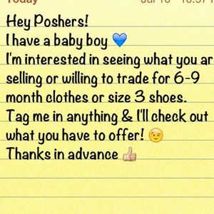 In need of baby clothes 3-9 months