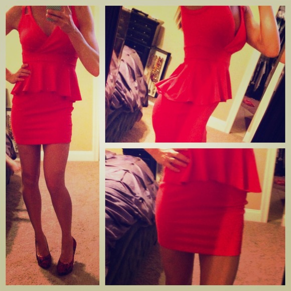 Peplum SummerTangerine Dress/Boutique - Picture 1 of 3
