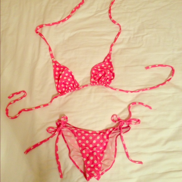 🚫🚫🚫SOLD//Pink polka dot bikini
