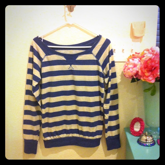 Blue and White Striped Sweater