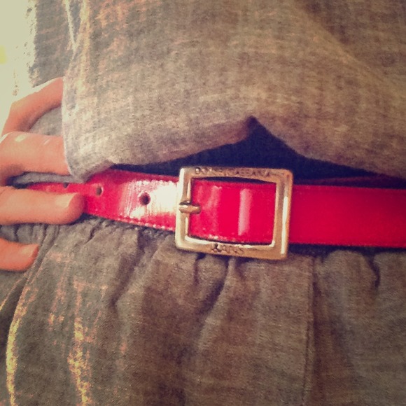 D&G red patent leather belt