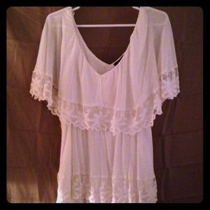 White H&M Lace Trim Dress
