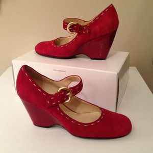 ON HOLD - Red Suede Pumps