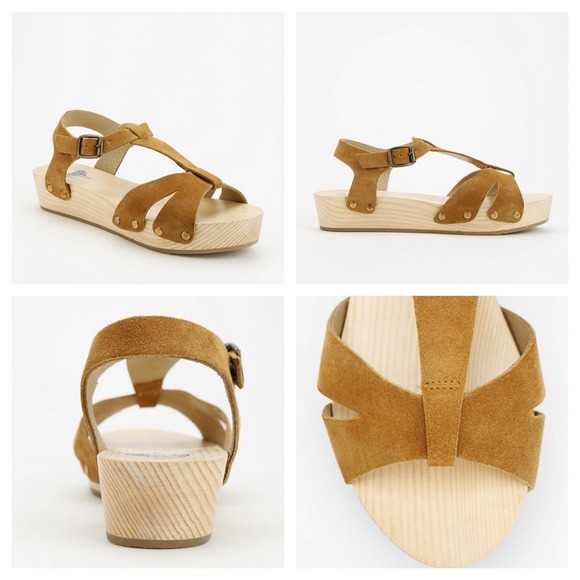 Kimchi Blue Wooden Sillver Flatform Sandal