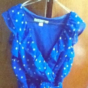 Bright Blue Poka Dot Dress