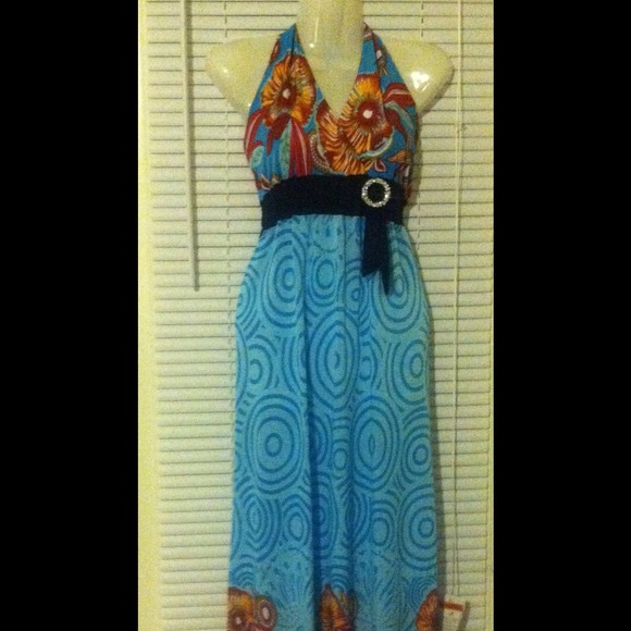 💙blue halter dress💙