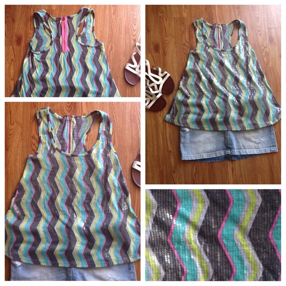 Chevron Multi Color Sequined Top SOLD IN BUNDLE