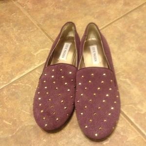 Deep purple spiked Steve Madden loafers
