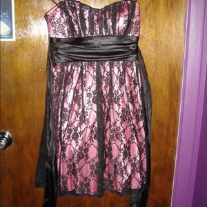 Pink/Black Lace Dress