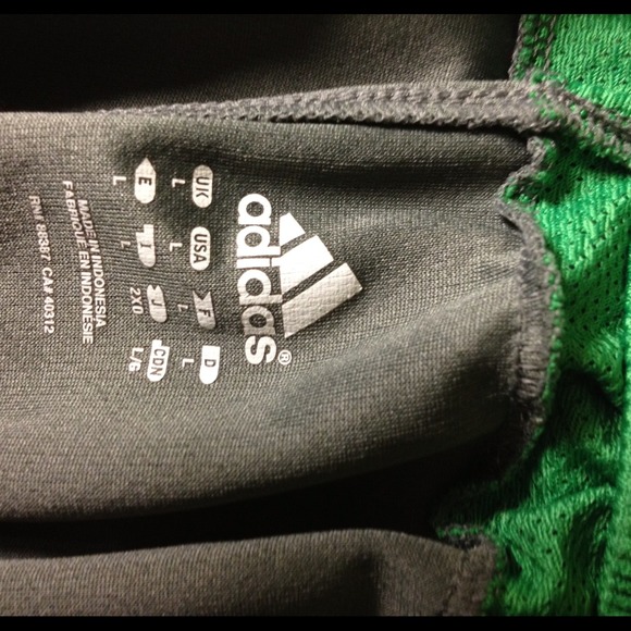 Green and Grey Adidas Basketball Shorts. - Picture 1 of 3