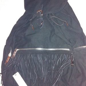 VS black fringe backpack.New with tag.No Trade