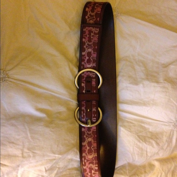 Authentic COACH belt pinks and burgundy size XL - Picture 1 of 5