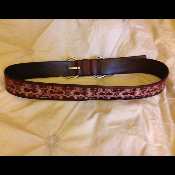 Authentic COACH belt pinks and burgundy size XL - Picture 2 of 5