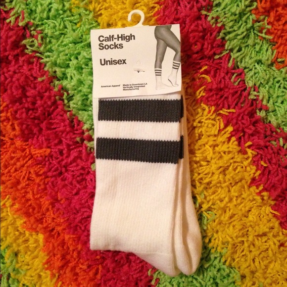 Grey Stripe Calf-High Socks