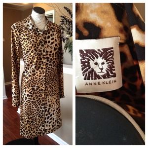 Anne Klein Medium animal print shirt dress.