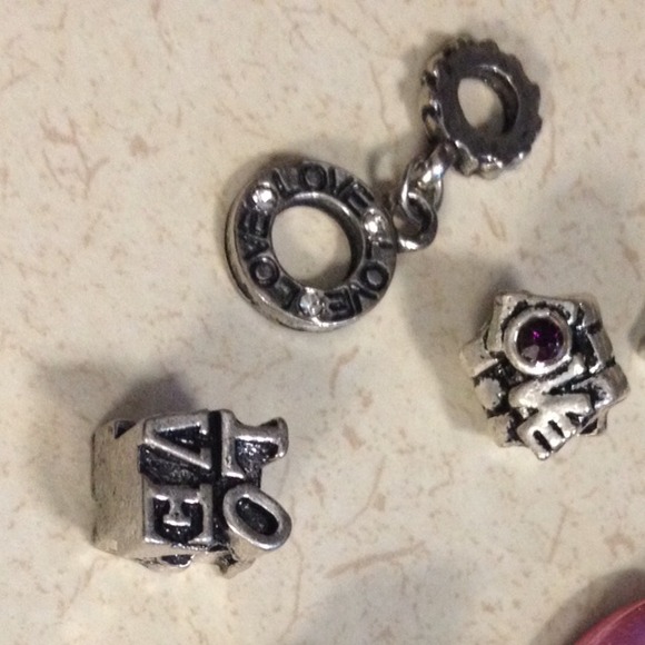 Love ring dangle pandora style charm (top middle)