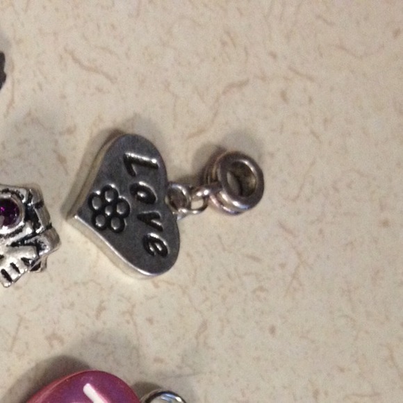 Pandora style dangle heart charm