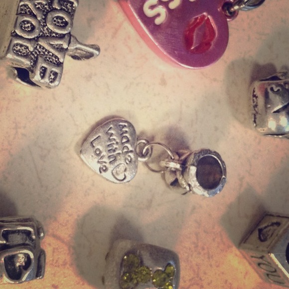 Made with love pandora style dangle charm