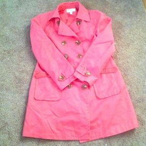 JM Collection petite M pink pea coat.
