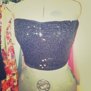 RESERVED💥NWOT Black Sequin Bandeau!