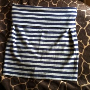 Blue and grey stripped skirt