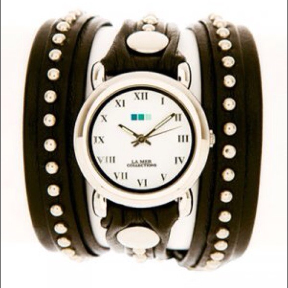 La Mer Black Bali Stud Wrap w/ Silver Studs