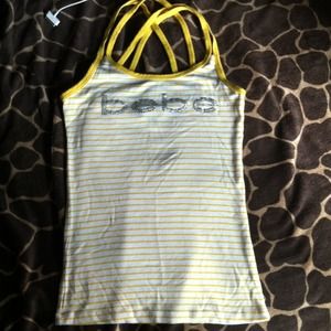 Bebe yellow and white tank