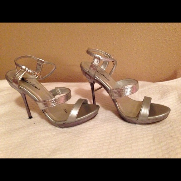 Silver prom shoes
