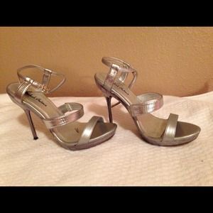 Silver prom shoes